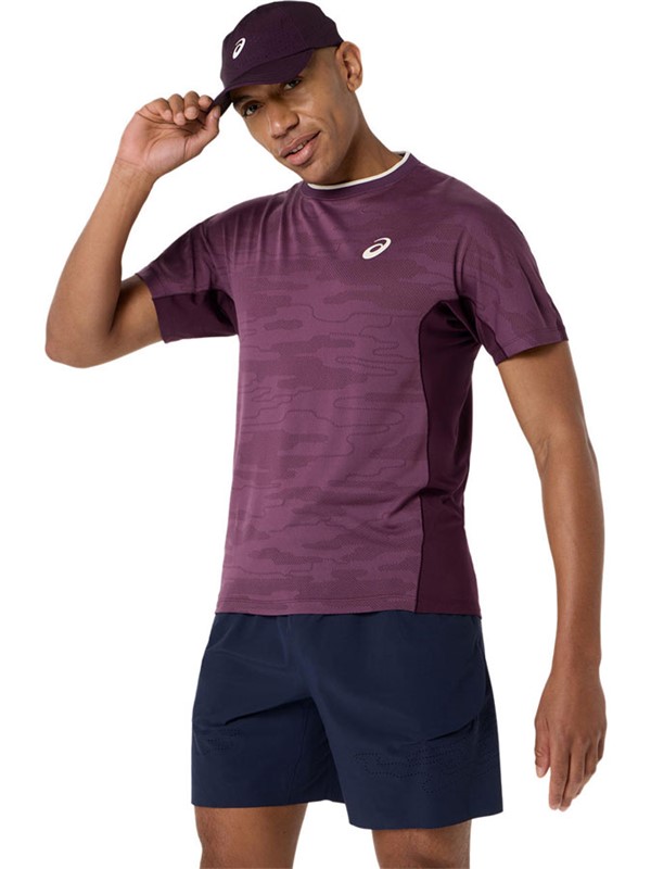 Asics moška majica Match Jacquard SS Dark Aubergine
